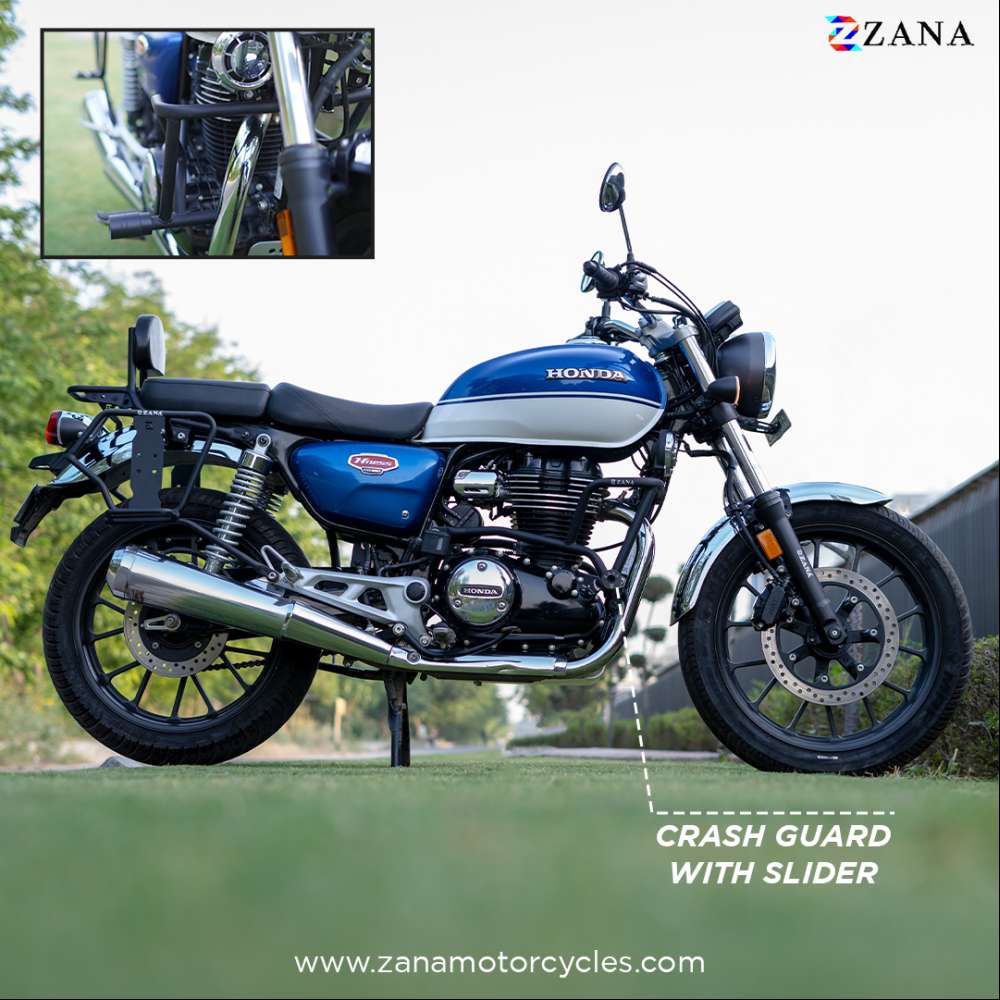 Honda CB350/ H'ness Zana Crash Guard with slider texture Matt Black - Image 5