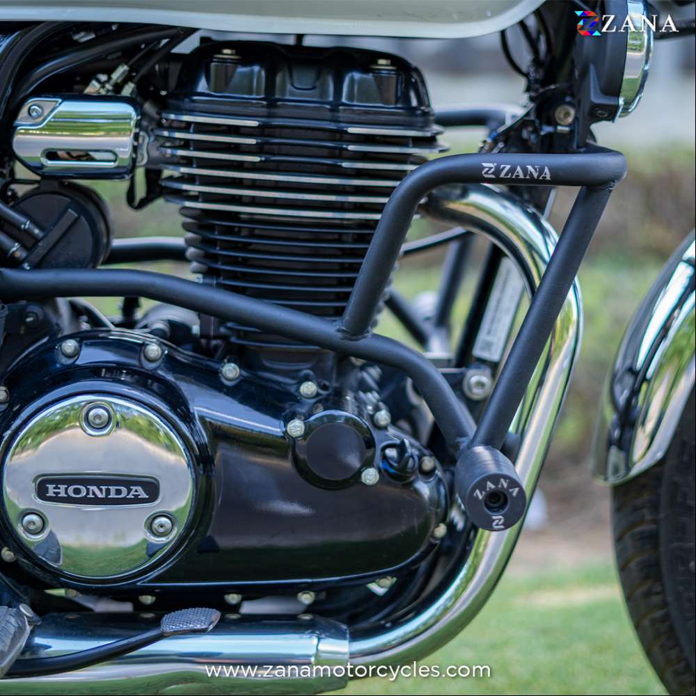 Honda CB350/ H'ness Zana Crash Guard with slider texture Matt Black - Image 6